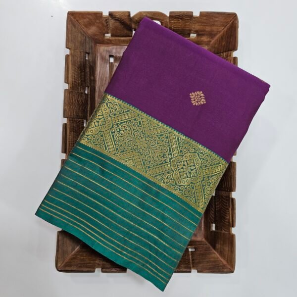 Violet with Light Blue Border (D/W Dhanvika Butta)