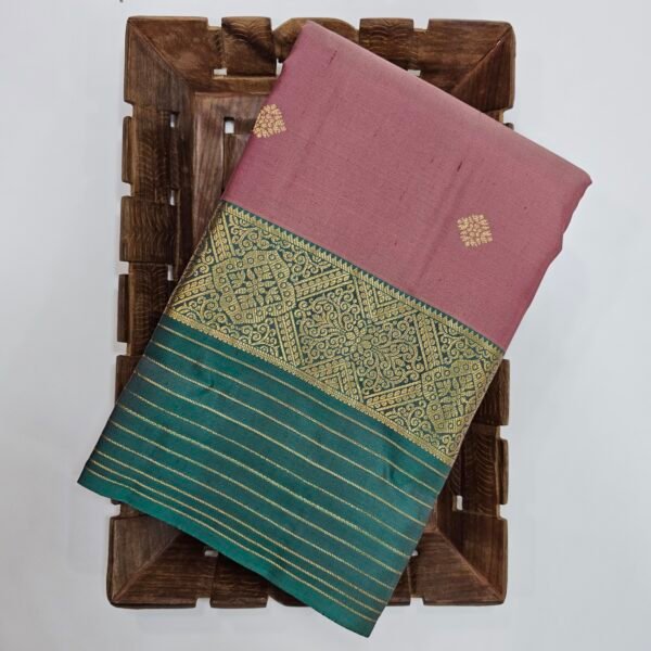 Light Pink with Blue Border (D/W Dhanvika Butta)