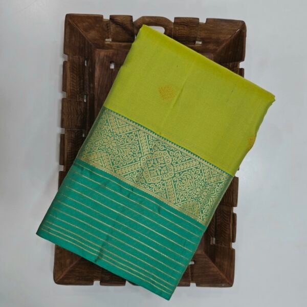 Light Green with Light Blue Border (D/W Dhanvika Butta)