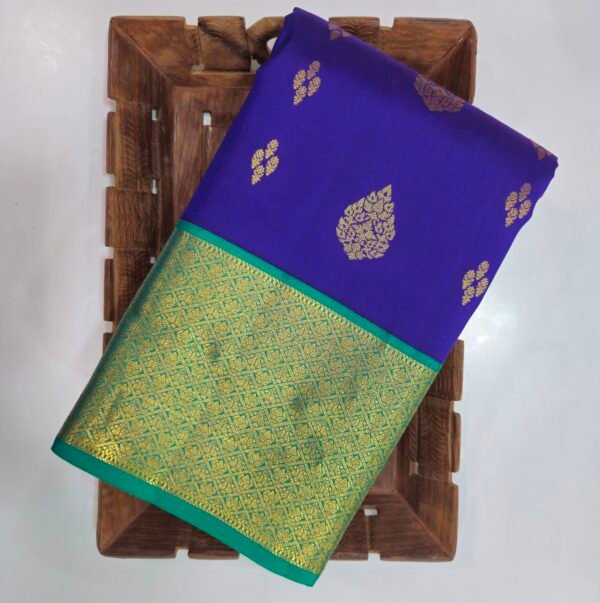 Deep Cobalt Blue Korvai Meena Butta