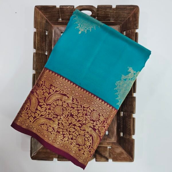 Turquoise Blue Korvai Manisha Butta